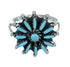 Southwest Genuine Sterling Silver Turquoise Needlepoint Ring Size 6-1/2 QX84736